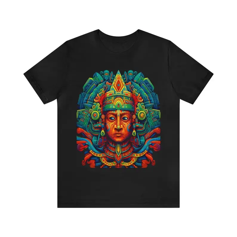 2025 Summer Mexico New Products Are Selling Well Mayan Art Warrior T-shirt Unique Mexican Gift for Him Men's Women's T-shirts