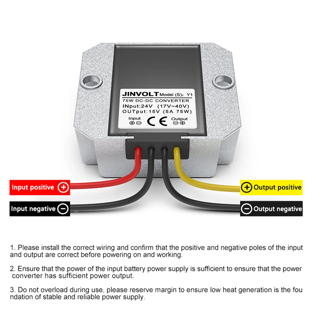 24V to 15V DC-DC Step-down Modul Converter (17V~40V Input, 5A/6A/8A/10A Output), Constant Voltage Power Converter