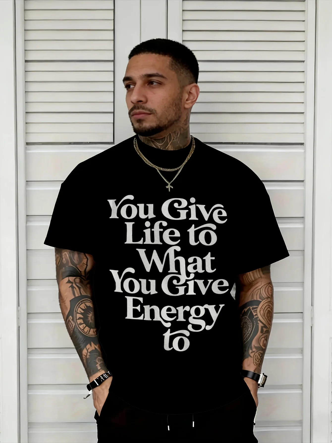 Where You Put Your Heart and Soul into It, You Give It Life — Inspirational Quote T-Shirt, 180g Lightweight Summer Short-Sleeve Shirt, the Perfect Gift for Him, a Heartfelt Choice for Father's Day, Casual T-Shirt for Family Gatherings, Suitable for Teenagers