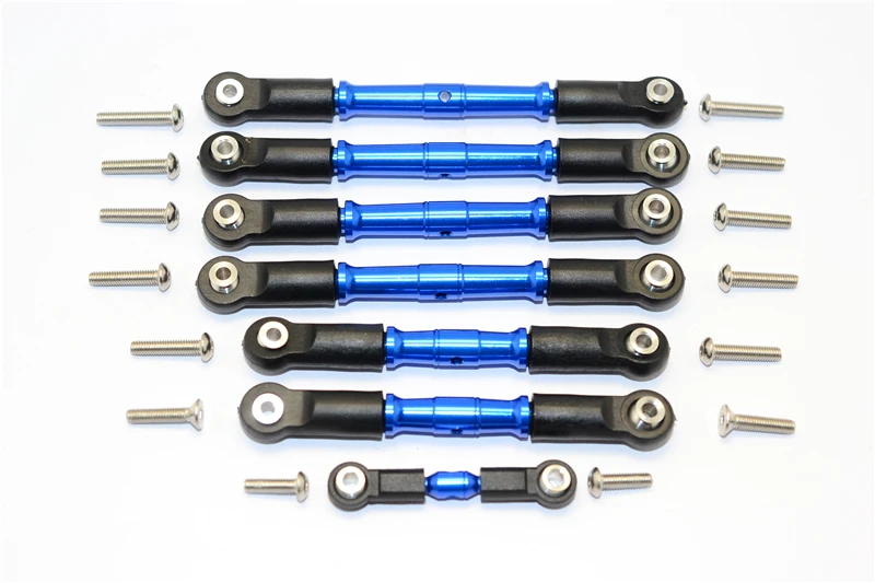 

GPM ALUMINIUM COMPLETED TURNBUCKLES WITH PLASTIC BALL ENDS - 7PCS SET (FOR SLASH 4X4 / TELLURIDE)