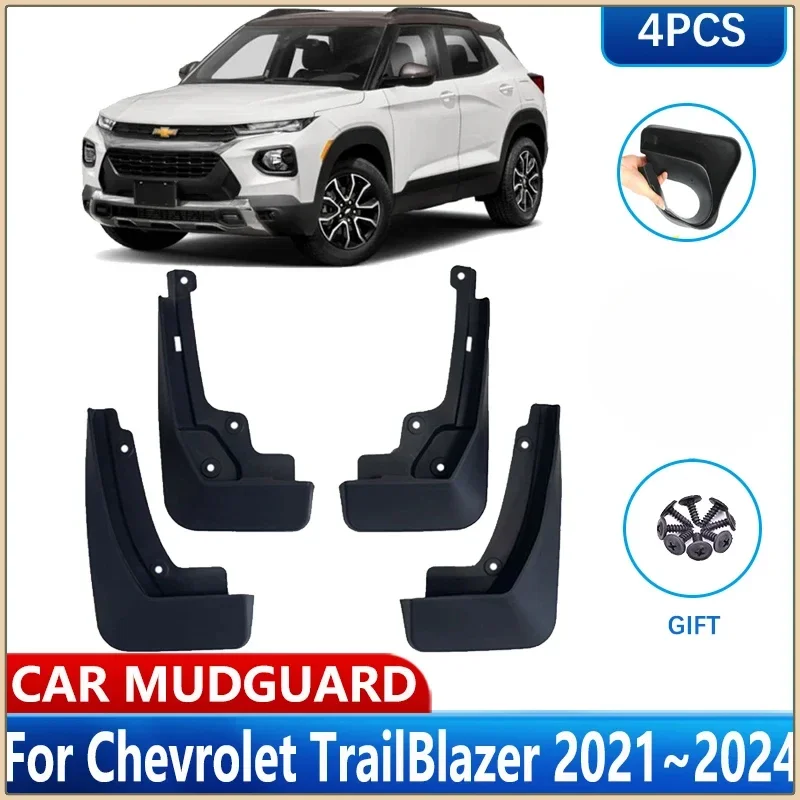 4x Car Wheel Fender MudFlaps FOR Chevrolet TrailBlazer 2021~2024 Mud Flaps Guards Splash Protect Mudguards Accessories 2022 2023