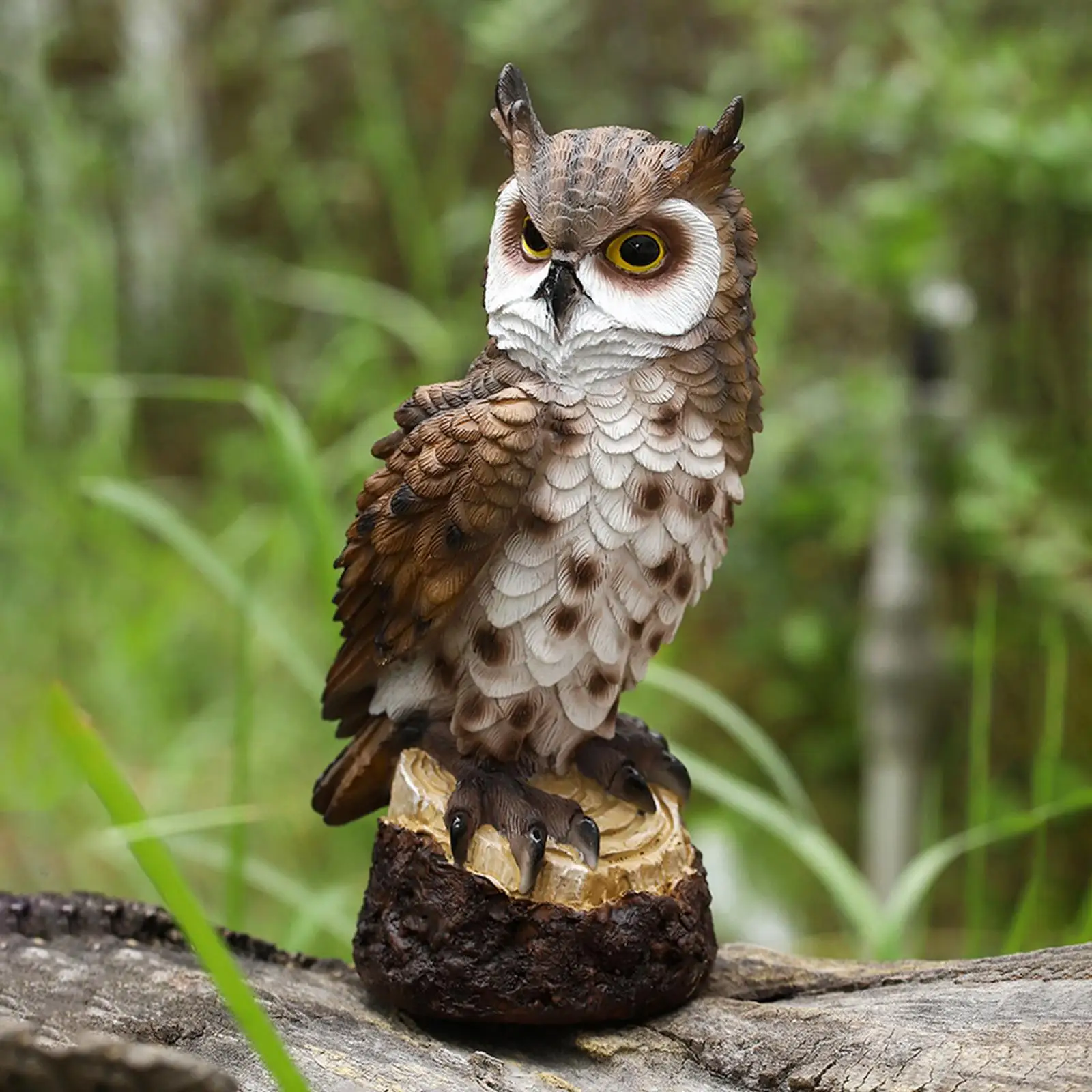 Resin Owl Statue Bird Garden Sculpture Garden Decor Animal Sculpture Lawn Yard Decor Lucky Owl Craft for Living Room Office