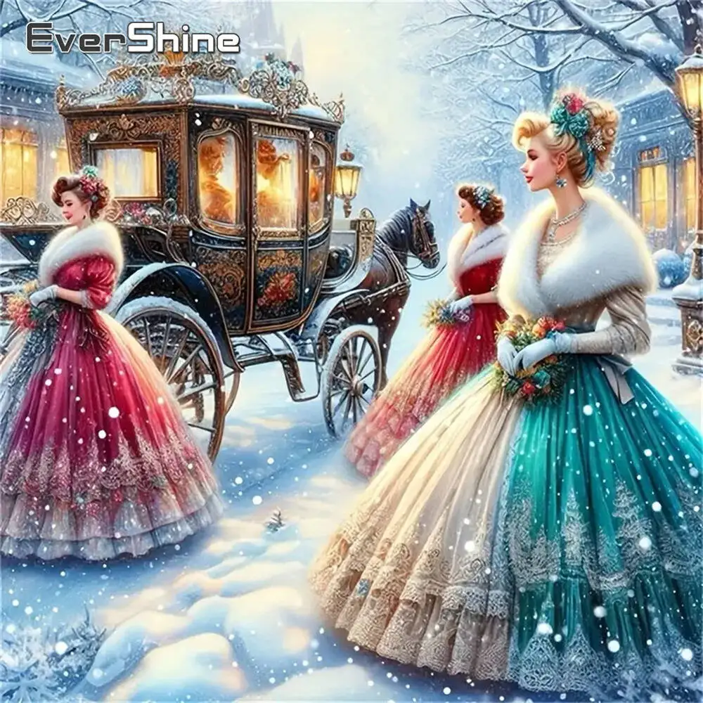 Evershine New Arrival Diamond Painting Woman DIY Acrylic Craft Supplies Diamond Mosaic Portrait Embroidery Winter Handicraft
