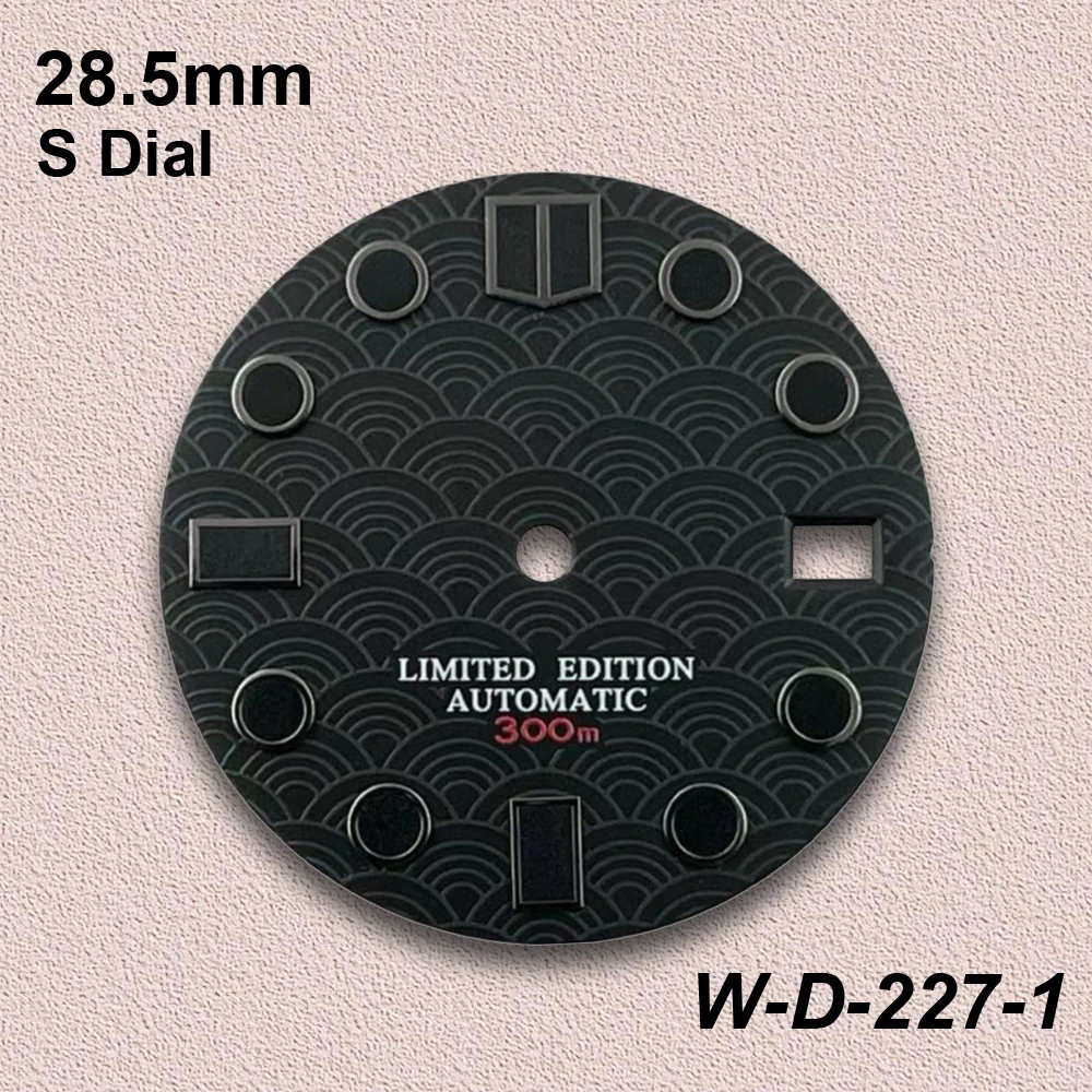 28.5mm Fish Scale S DIal Suitable for NH35/NH36/4R/7S Movement Green Luminous  High Quality Watch Modification Accessories