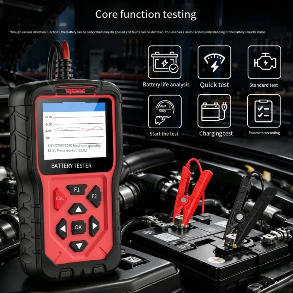 TopDiag BT309PRO Car Battery Tester 6V 12V 24V Digital Analyzer 20 Languages Cloud Print AGM GEL EFB Lithium Lead Acid