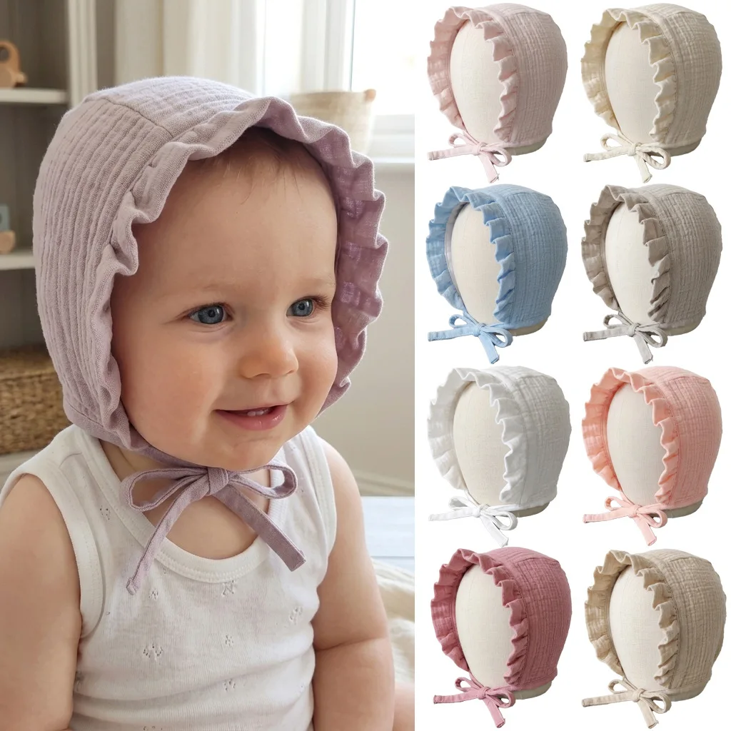 Gorro de muselina para bebé, gorro 100% de algodón suave para bebé, gorro para niños pequeños, gorro para niñas y niños, gorro para recién nacido de verano y otoño, accesorios para bebé de 0 a 2 años