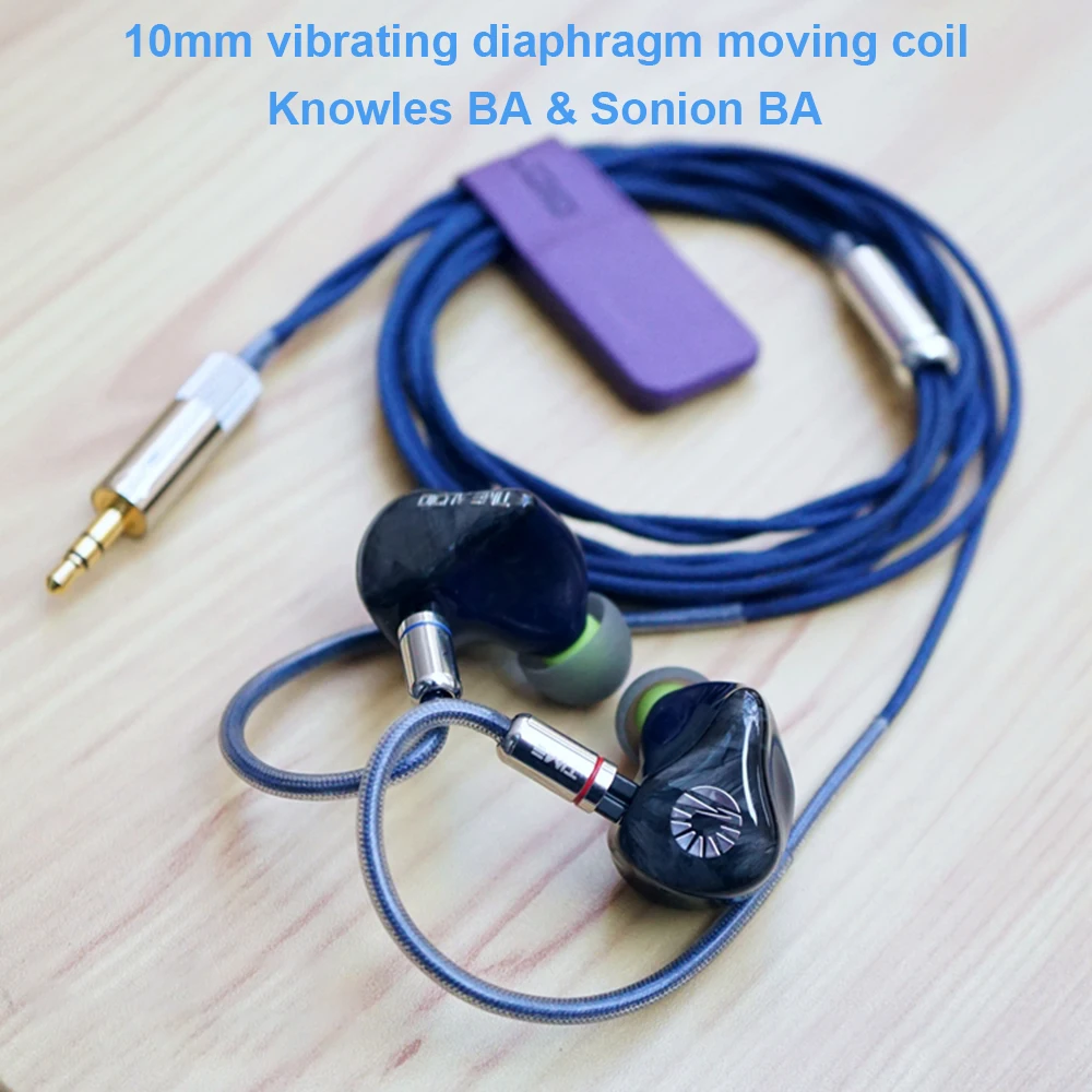 In-ear Monitor Earphone HiFi Headphone Hybrid Technology Earphones 2pin 0.78mm Detachable Cable Earbud DIY Headset 3.5/4.4/2.5mm