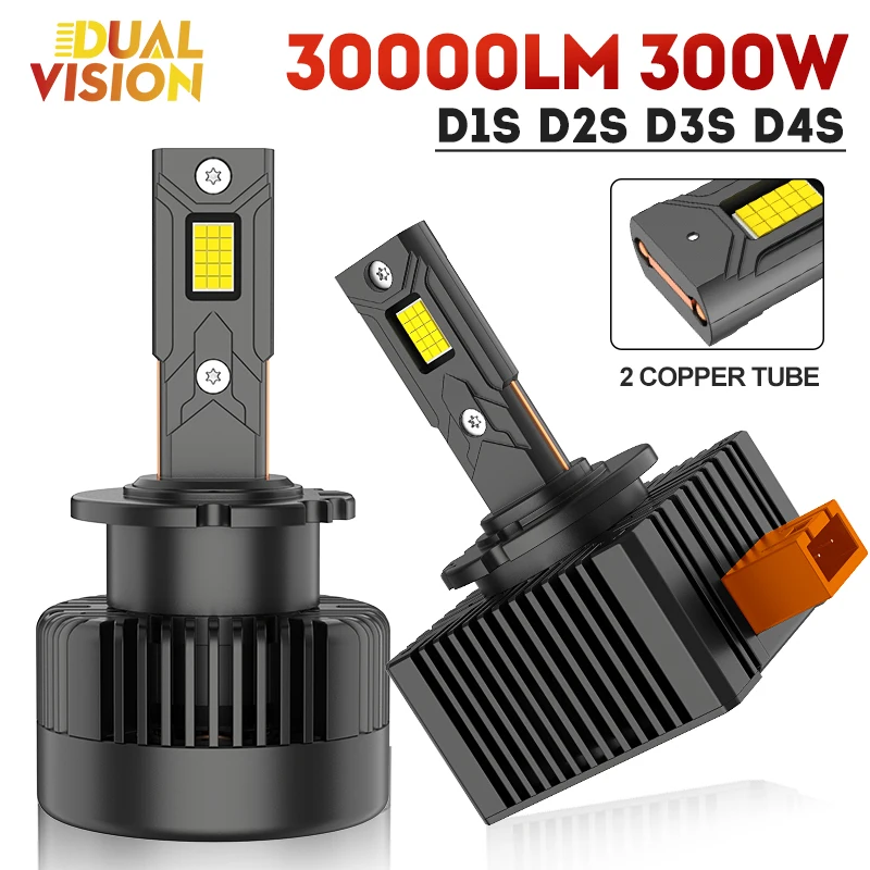 

Светодиодные лампы D2S 6000K 300W (ближний/дальний свет), замена ксеноновых ламп D1S D3S D4S D5S, суперяркий комплект для переоборудования автомобилей с ксеноновыми лампами