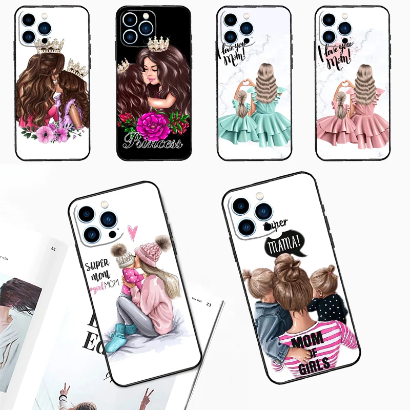 Baby Mother Brown Girl Family Case For Xiaomi 15T 14T 13T 17 Pro Max 14 15 Ultra POCO X7 X5 X6 F5 F6 F7 F8 X8 Pro Max Cover