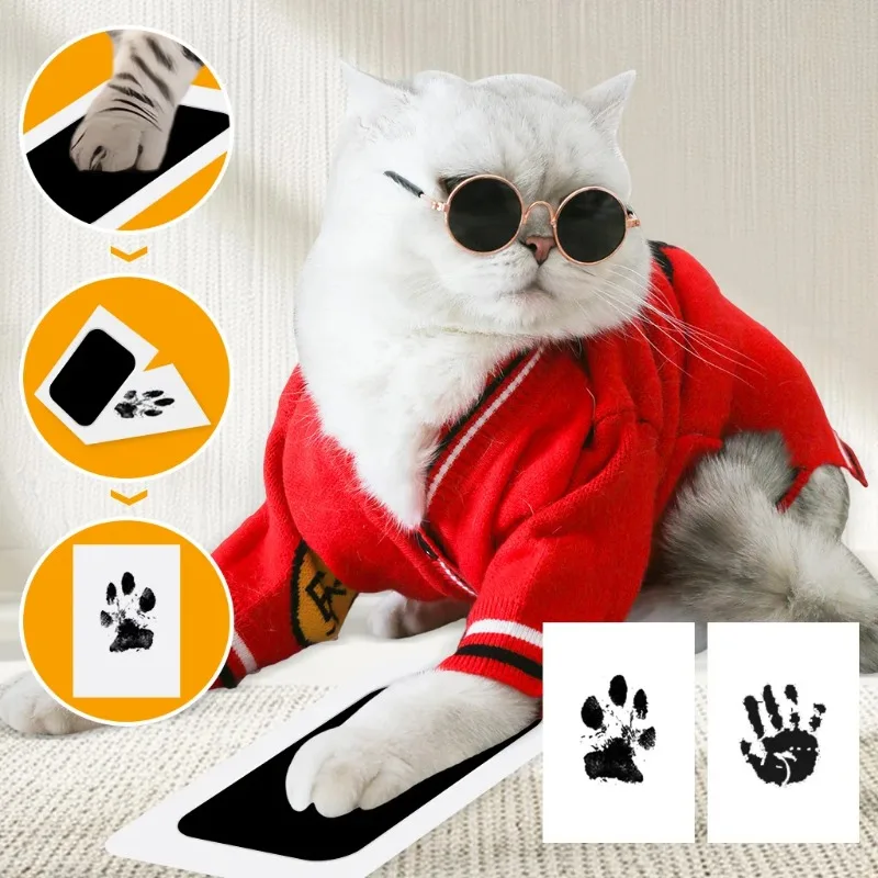 

2PCS Baby Handprint and Footprint Kit Safe Non-Toxic Ink Pads Clean Inkless Touch Pet Paw Print Ink Kits with