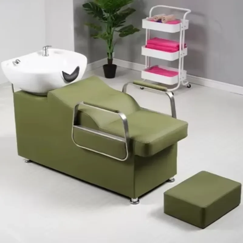 Beauty Salon Salon Shampoo Bed Ceramic Basin Hair Salon Hairdressing Recliner Barber Store Flush Beds