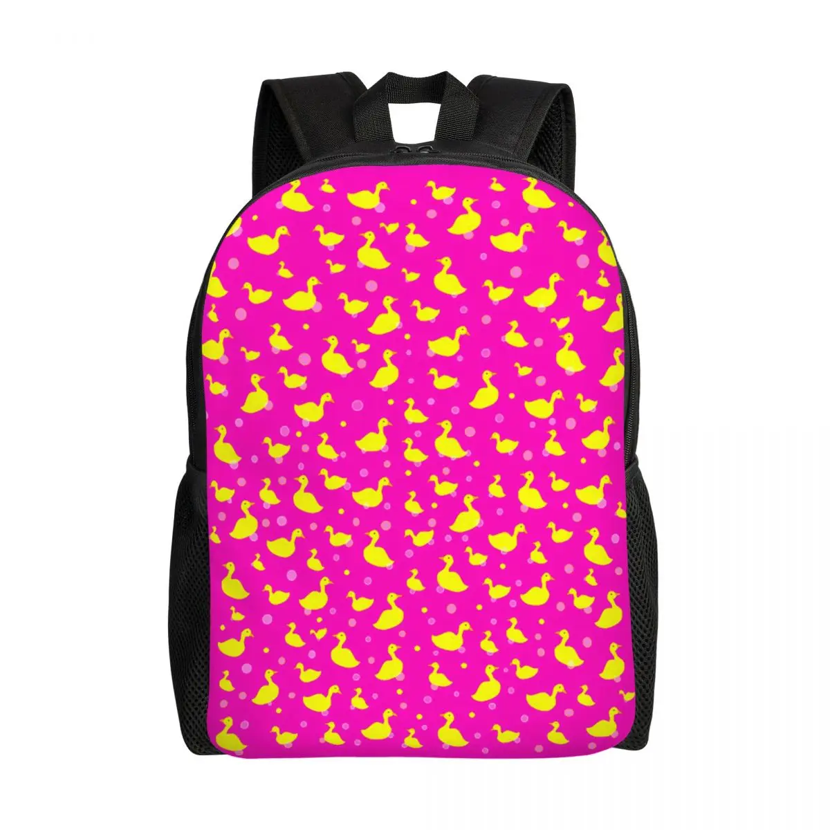 Customized Rubber Ducky Pink Backpack Women Men Casual Bookbag for College School Bags