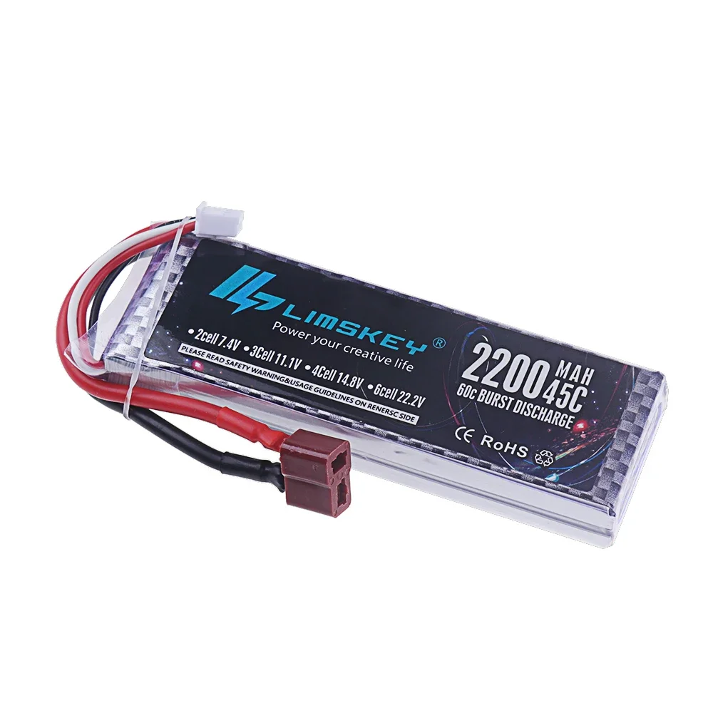 7.4V 2S Lipo Battery 1500mah 2200mah 3000mah 3300mah 5200mah 6000mah 10400mah With Dean T XT60 For RC RC Drone Helicopter Car