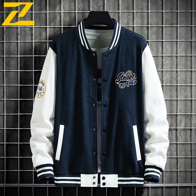 COMXZ Vintage Baseball Jacket Men 2025 Autumn New Casual Cycling Coat Fashion Streetwear Style Slim Fit Premium Outer Garment​