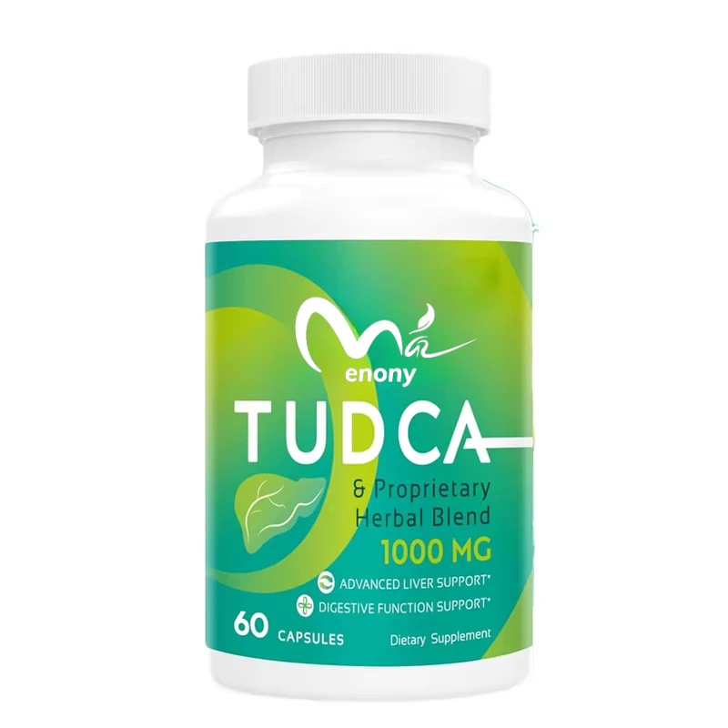 Kapsul pendukung hati TUDCA 1000 mg-60 kapsul, garam empedu TUDCA dicampur dengan ramuan Susu thistle untuk pembersihan dan perbaikan hati