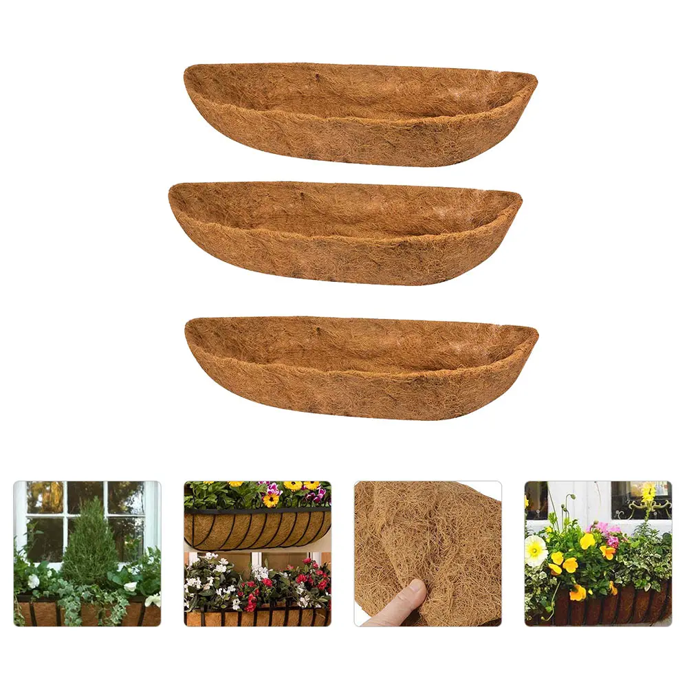 

3pcs Coconut Coconut Plant Pot Cushion Mat Plant Pot Liner Natural Fiber Balcony Corridor Hanging Basket Flowerpot Base Coir Pad