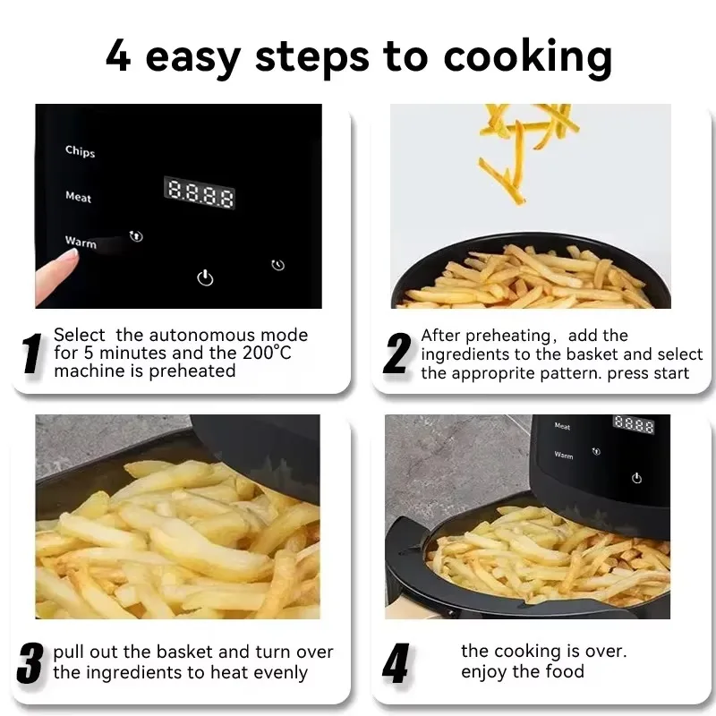 حار بيع 4.5L بالجملة لا النفط صحي الأخضر العاج جولة السيارات قبالة مرئية الرقمية فرن كهربائي آلة المقلاة الهوائية الرقمية