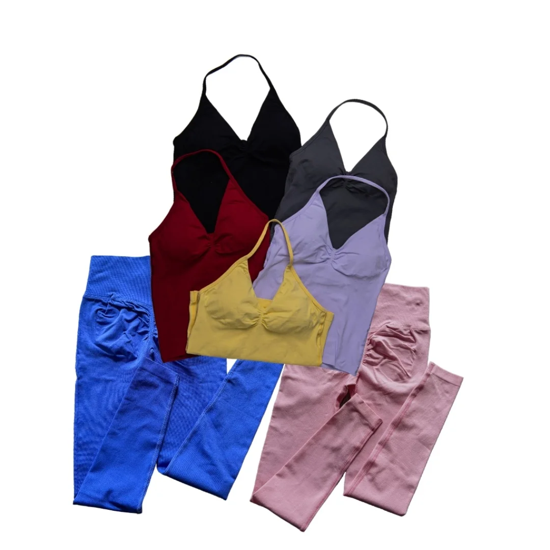 

Yoga Fitness Luxury Summer Cycling Sports Suit Pilates Seamless Shoulder Strap Shorts Ladies Suspender Spice Girl Bra