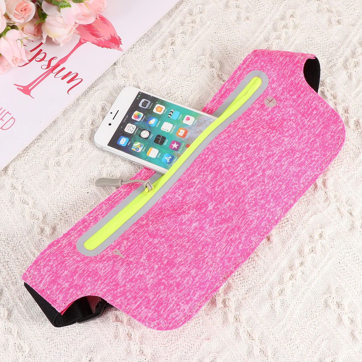 حقيبة خصر مقاومة للماء باللون الوردي المموهة وبسيطة ومريحة للرجال والنساء أثناء السفر واللياقة البدنية والمغامرة #6