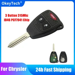 OkeyTech-llave de coche remota inteligente, 2 + 1 botones, para Chrysler, Dodge, Caliber, Jeep Patriot, Pacifica Liberty, 315Mhz, ID46, PCF7941, Chip