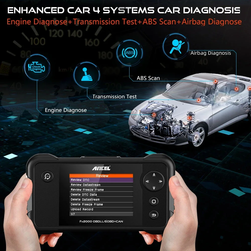 ANCEL FX2000 OBD2 Car Scanner Code Reader ABS SRS Airbag Transmission Engine System Diagnostic Automotive Tools Free Update