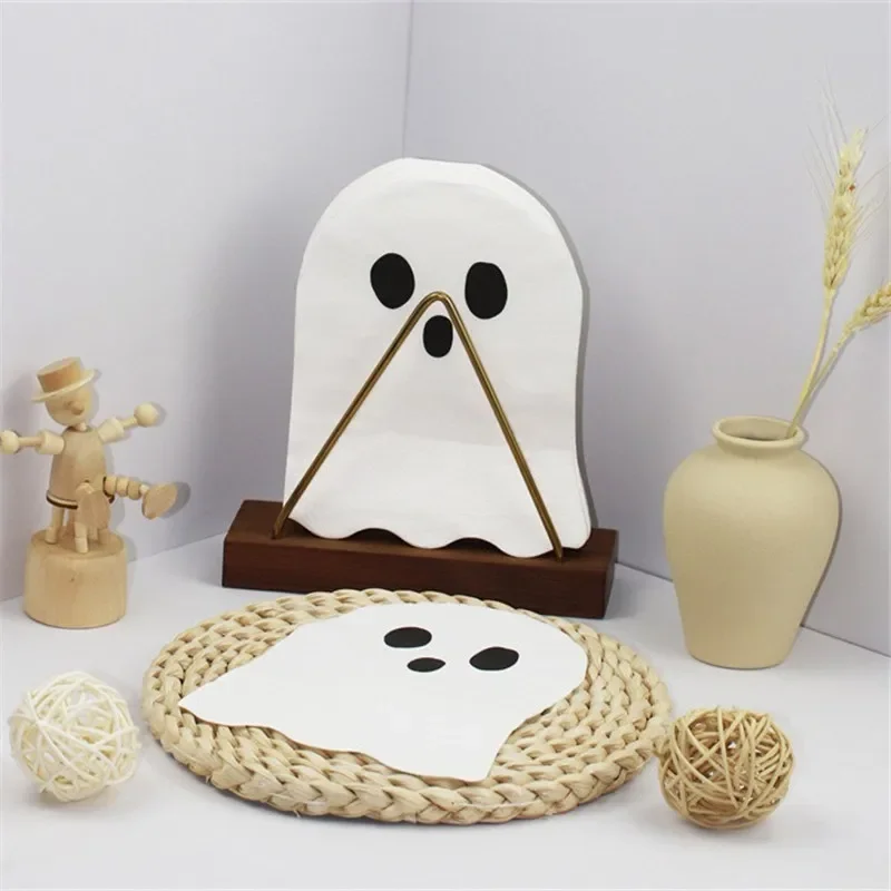 

20pcs/pack Castle Ghost Broom Shape Napkins Paper Towels Holiday Halloween Party Decor Disposable Kitchenware