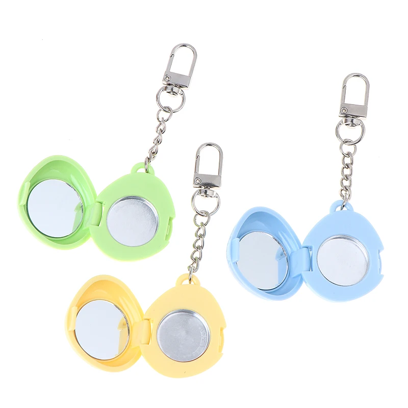 Mini Lipstick Bottle Container Mini Mirror Keychain Storage Box With Aluminum Disk DIY Eye Shadow Powder Blusher Empty Box