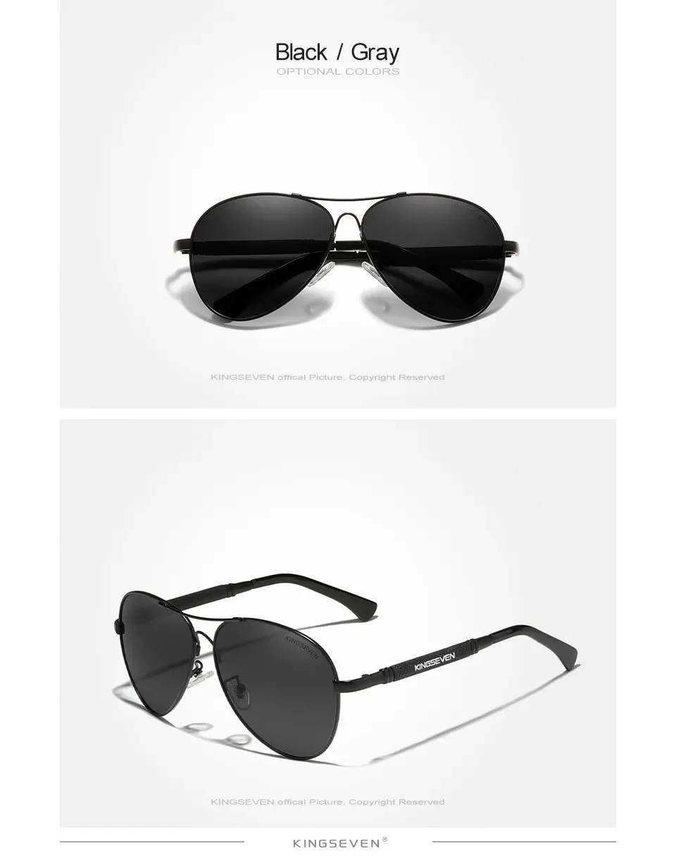 Kingseven Herren hochwertige Sonnenbrille Sonnencreme polarisierte UV400 Brille Frauen Pilot fahren Anti-Reflexion kausale Brillen – Detail 6