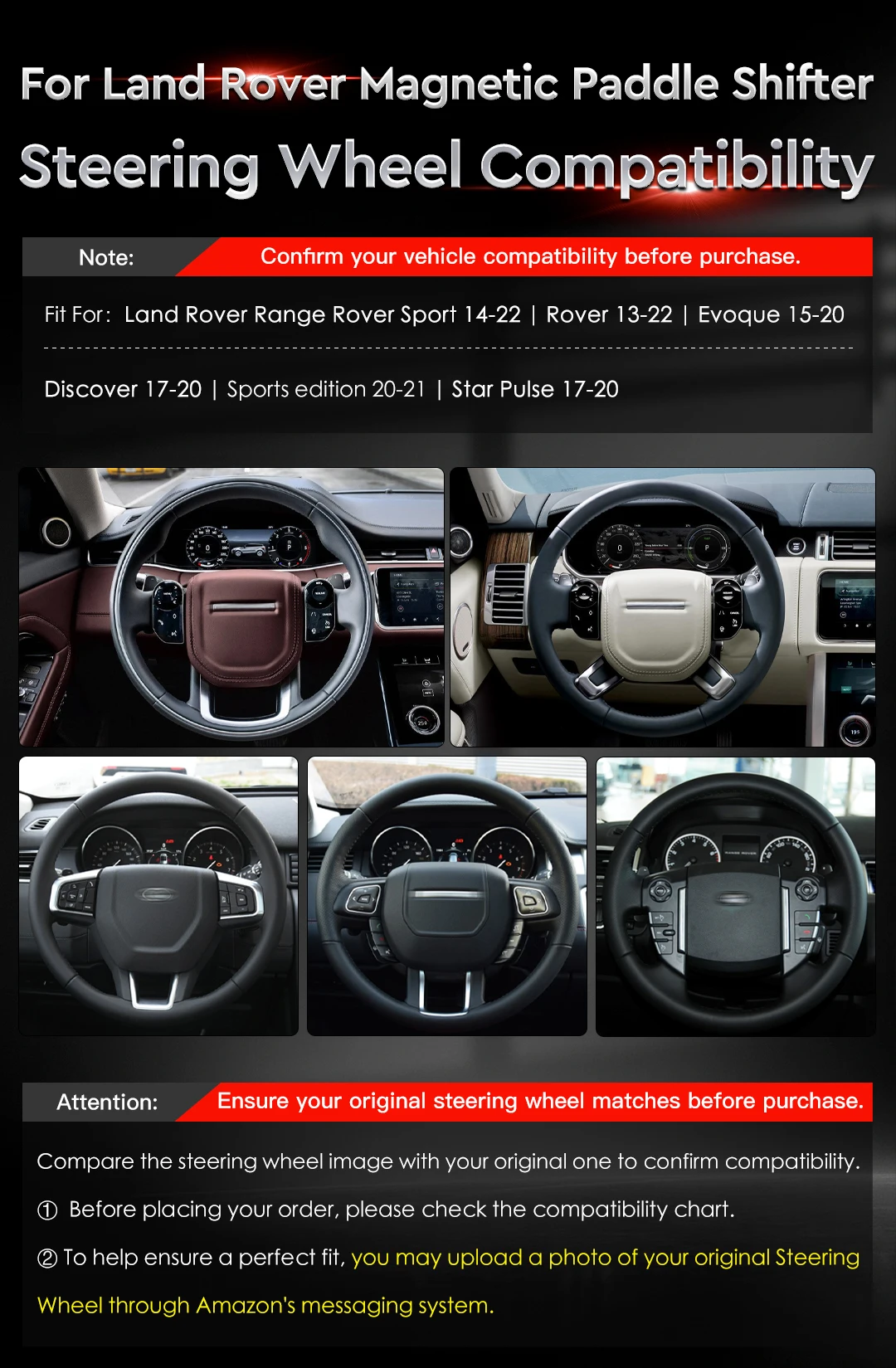 TDD Carbon Fiber Steering Wheel Magnetic Paddle Shifters Extension For  Land Rover Rang Range Rover Magnetic Attraction Function
