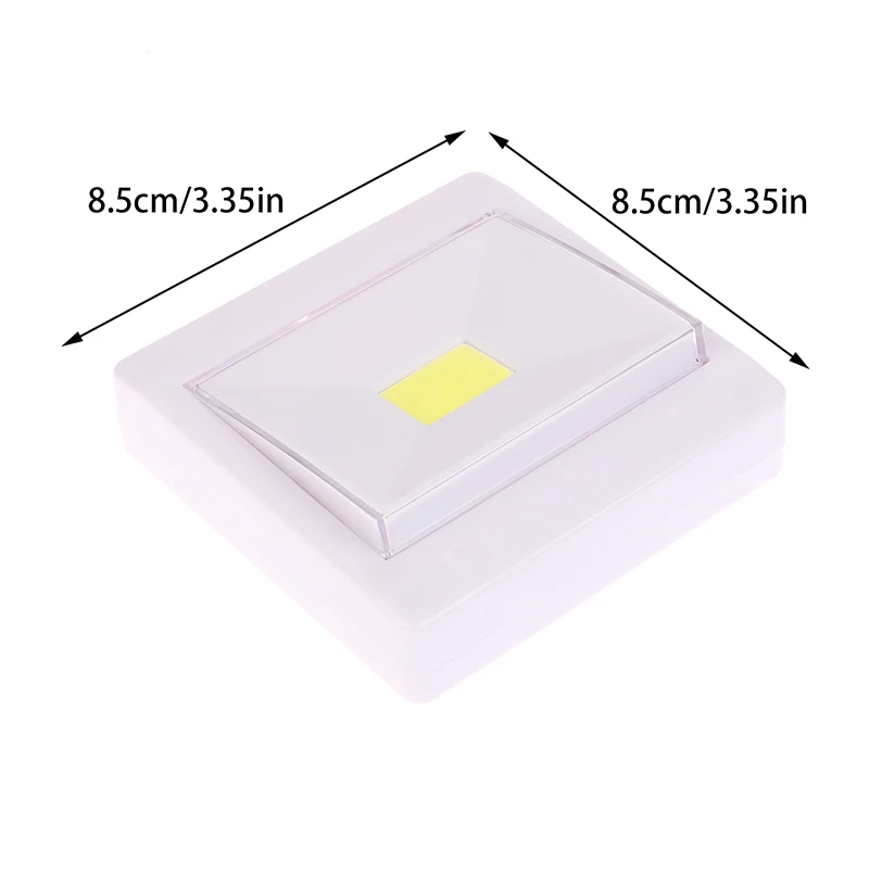 LED Bright COB สวิทช์สแควร์ Night Light แบตเตอรี่ขับเคลื่อนโคมไฟติดผนังไร้สายโคมไฟสําหรับตู้โรงรถตู้เสื้อผ้าบ้านห้องนอน