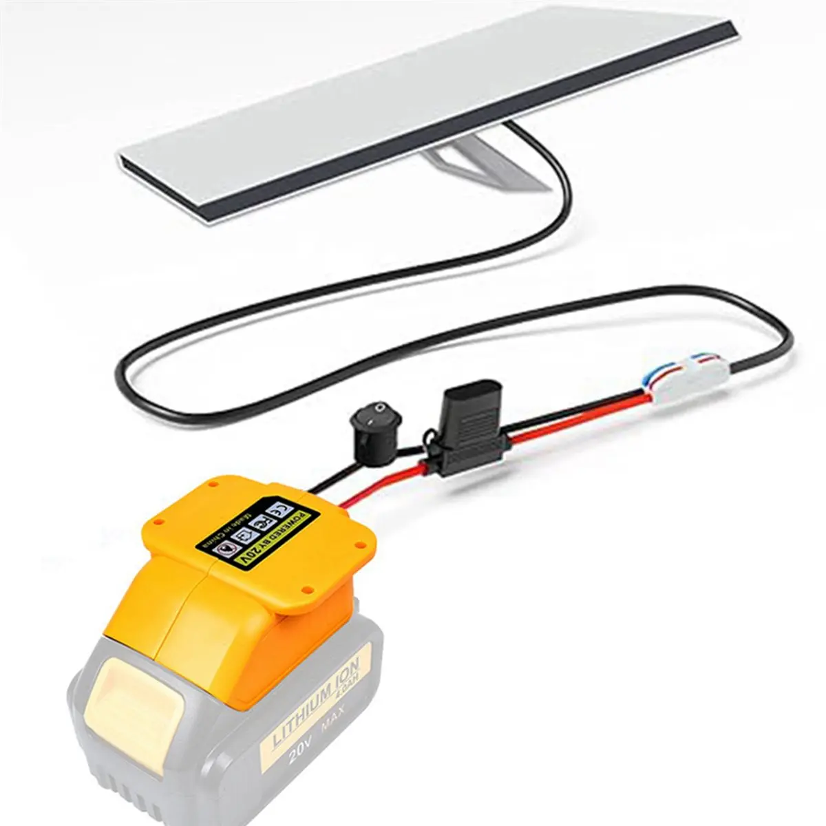 ABGQ 2X for Starlink Mini Battery Adapter for Dewalt 20V Battery Starlink Mini DC Power Cable for Dewalt with 6 Fuses