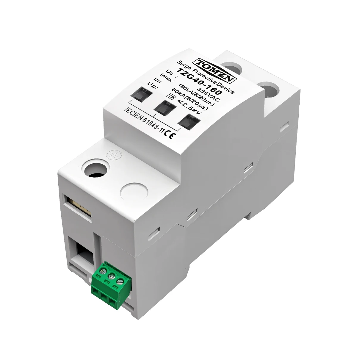 TOMZN AC SPD 1P 120KA 160KA 200KA surge protective device 385V High Current Din Rail T2 Telecommunication Remote-Signaling NEW