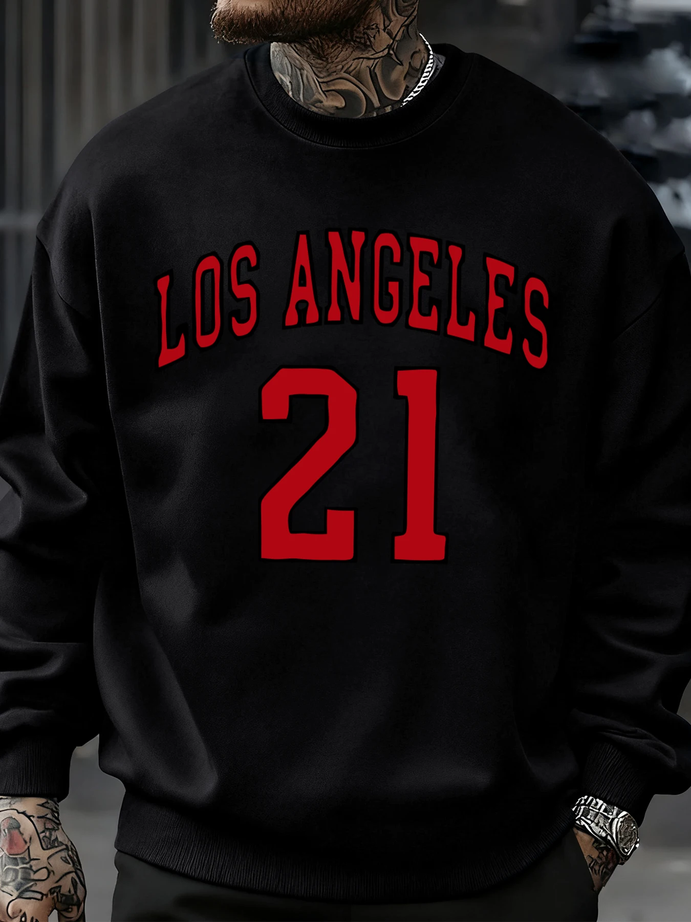 

Лос-Анджелес номер 21, мужской пуловер с принтом, универсальные флисовые толстовки, осенняя разноцветная мужская уличная одежда, одежда с круглым вырезом