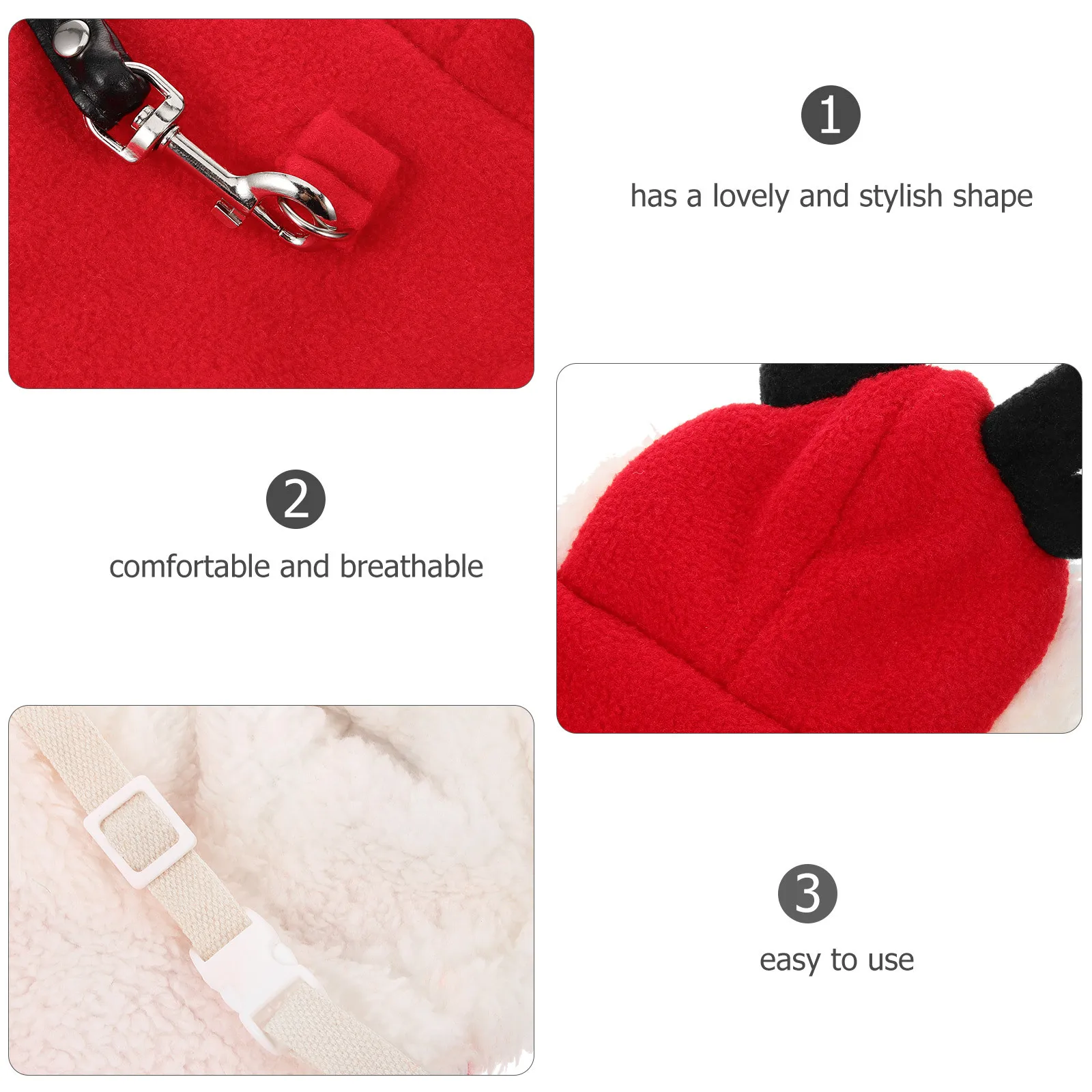 مجموعة مقود أرنب وحزام عيد الميلاد نمط الحيوانات الأليفة الصغيرة حبل الجر قابل للتعديل مقاومة للاهتراء سترة الأرنب للمشي في الهواء الطلق #6