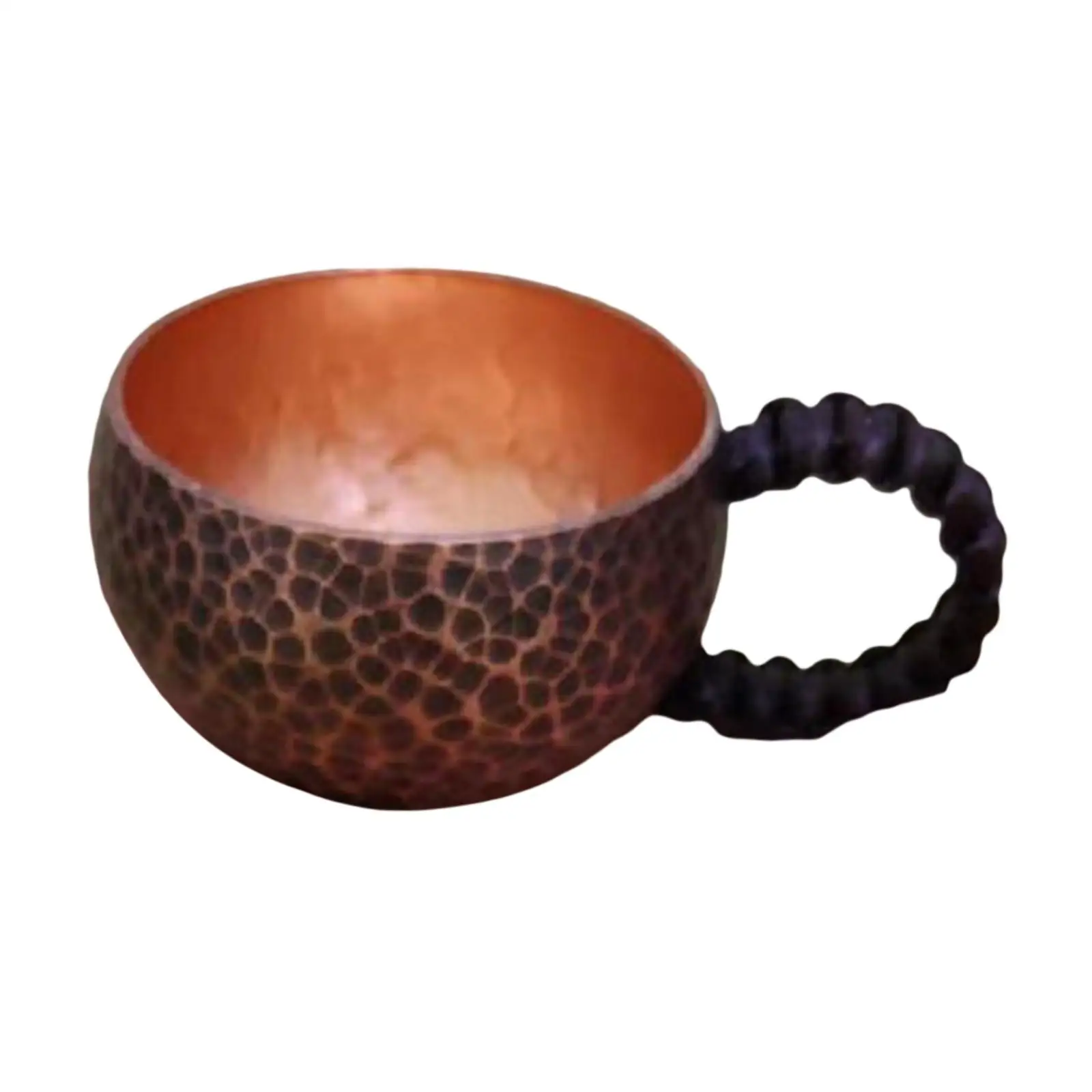 Chinese Copper Tea Cup Hot Cold Water Drinking Glass Coffee Cup Metal Cup Thickened Handle Stackable Japanese Sake Cup for Party