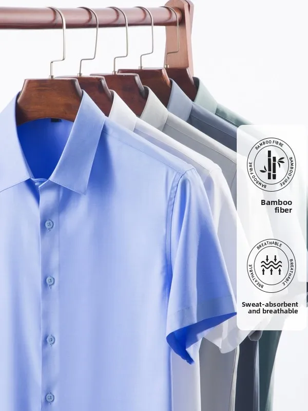 

Father's Silk ort Sve irt Men's Summer Top andpa's Faionable Loose Fit irt Bamboo Charcoal Fabric Polyester Blend