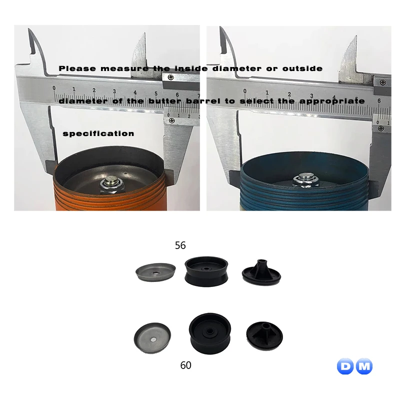 General Accessories for Conventional Manual Butter Guns, Cup Type X for Oil Seal Soft Rubber Rings with Diameter of 56MM ,60MM