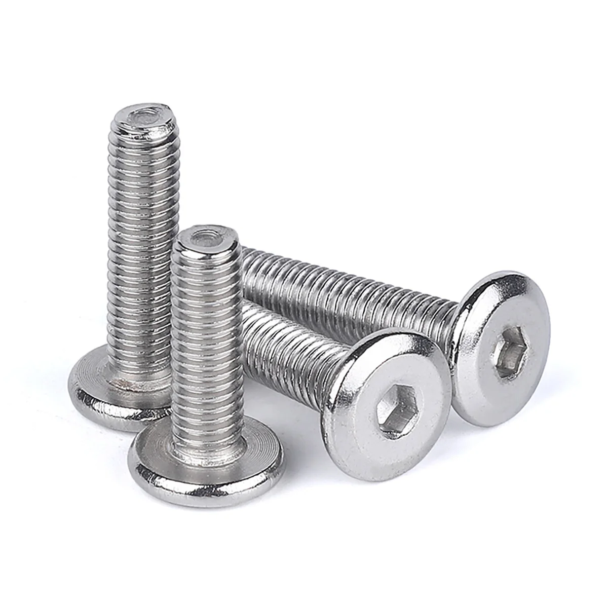 304 Stainless Steel Flat Head Chamfered Hexagon Socket Screw / Flat Round Head Bolt M2M2.5M3M4M5M6M8M10M12