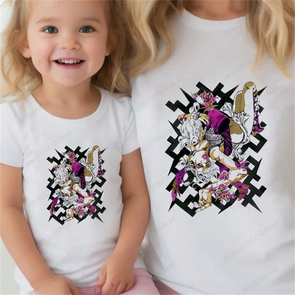 

JoJo Bizarre Adventure JOJOS Kujo Jolyne Girls & Boys Funny Tshirt Children Print T-shirt Fashion Matching Outfits for Family