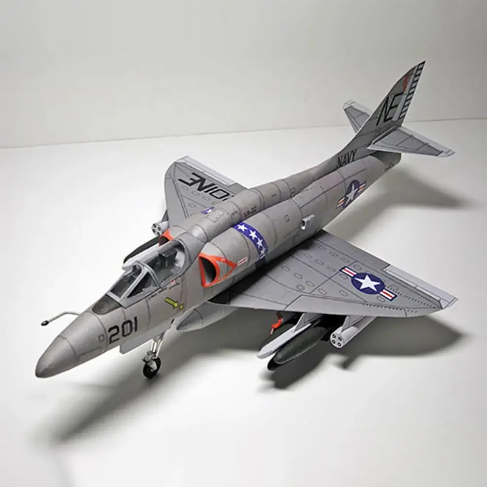 1:33 Scale American A-4 Skyhawk Attack Aircraft DIY 3D Paper Card Model Building Sets Construction Toys Educational Toys