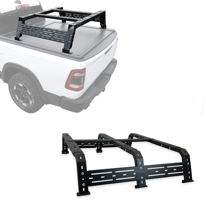 

HS-Y108 Adjustable Aluminum Truck Bed Rack Pickup Roll Bar Universal for Pickup Trucks 500kg Loading Car Roof Racks