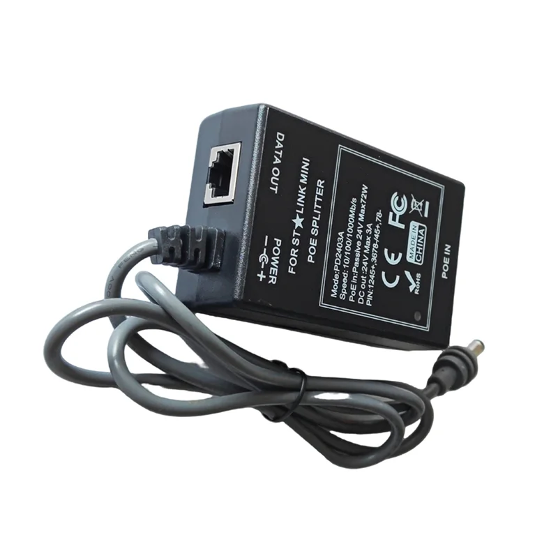 DIGIT-24V DC Input Max 75W Output POE Splitter для Starlink Mini 10/100/1000Mbps Industrial