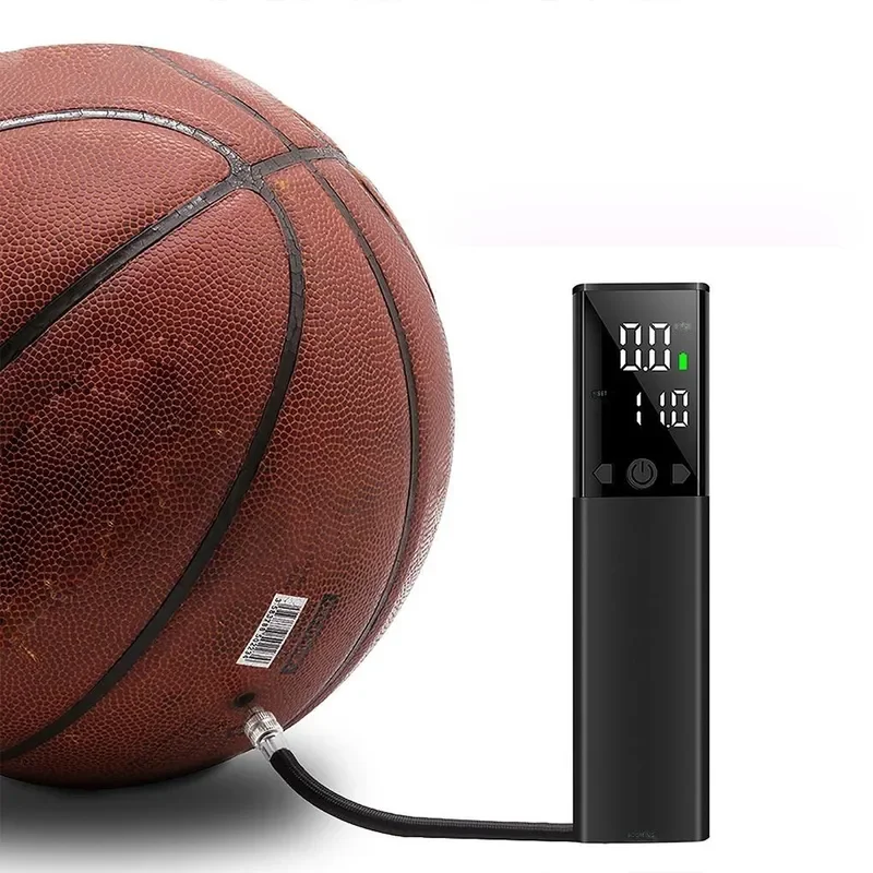 Portable Rechargeable Electric Inflator LCD Digital Pressure Gauge Fast Air Pump for Sports Balls Football Basketball