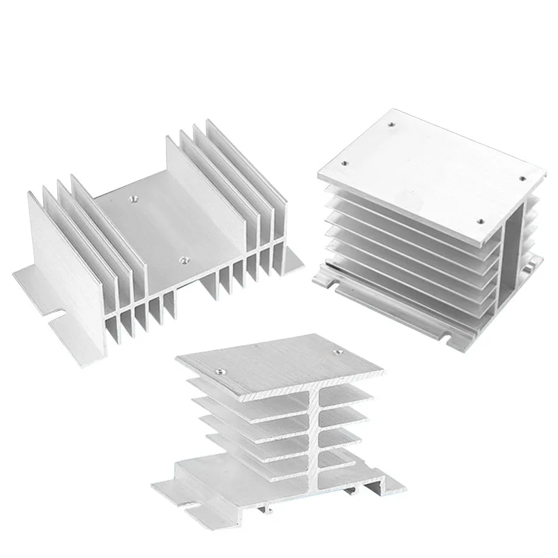 Podstawa chłodzenia przekaźnika półprzewodnikowego SSR 10A-120A Aluminiowy radiator 12V 24V 220V Jednofazowa/trójfazowa mała rama podstawy chłodnicy