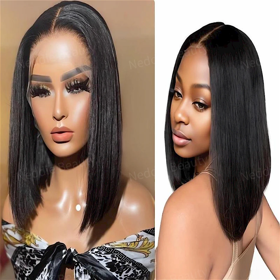 

Short Bob Human Hair 13X6 Lace Frontal Wig Straight 100% Natural 5x5 For Women Choice Brazilian Cheap Wigs On Sale Clearance