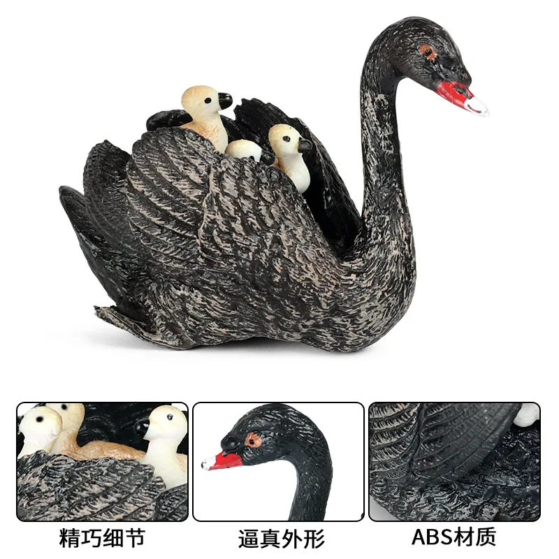 Simulation wild animal goose model toy black swan back cub ranch poultry hand-made children's doll decoration