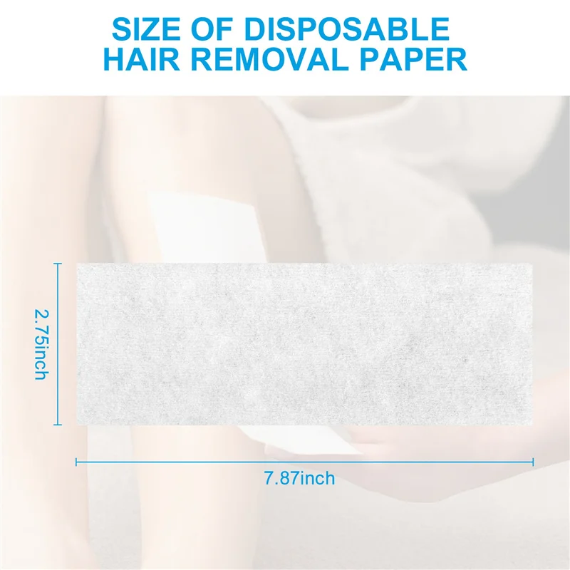 A006-200 Pak Strip Waxing Penghilang Rambut Strip Lilin Non Woven Strip Epilating untuk Wajah, Kaki, Ketiak, Tubuh dan Bikini, Putih