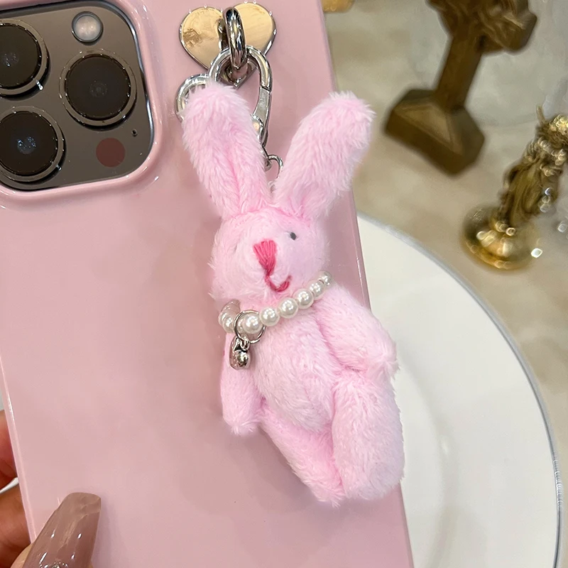 Pendentif lapin en peluche, sac de grande beauté, porte-clés beurre, accessoires de dessin animé