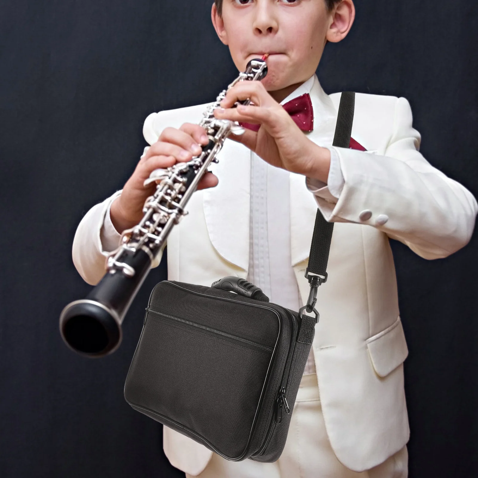 

1Set Portable Black Oboe Storage Boxes Set PU Case Carrying Bags Internal Slot Protection Oboe Accessories