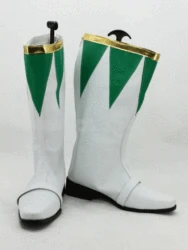 Green White Ranger Zyuranger Superhero Boots